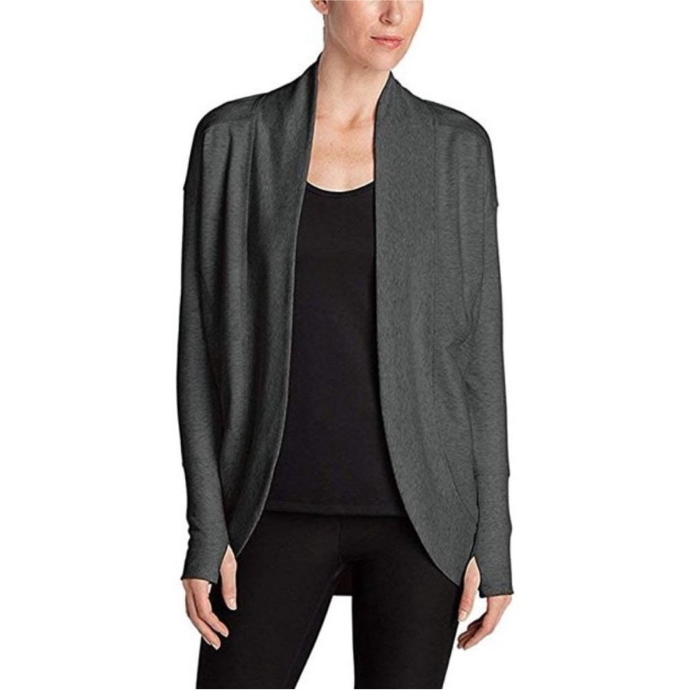Eddie Bauer Women's Gray Open Front Cardigan Sweater